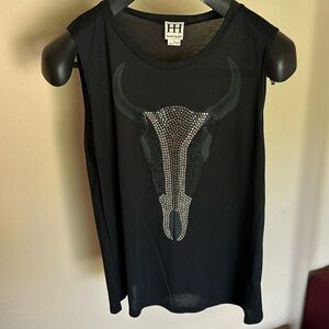 Haute Hippie Skull Stud Tee Medium